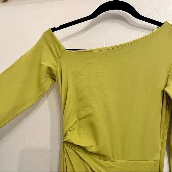 Reiss Nadia drape lime green midi dress size 0 - Picture 7 of 14